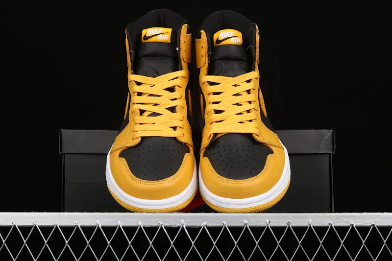 All categories Air Jordan Jordan series basketball shoes Air Jordan 1 High L version Air Jordan 1 High OG "Pollen" AJ1 Joe 1 black and yellow 555088-701